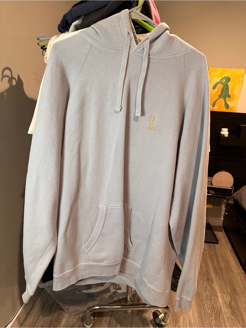Octobers Very Own OVO Men’s Hoodie Sweatshirt Size XXL Pre-Owned Baby Blue Owl